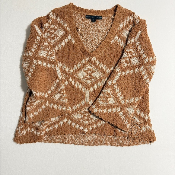 HYFVE Sweaters - HYFVE size M Brown and Cream V-Neck Sweater